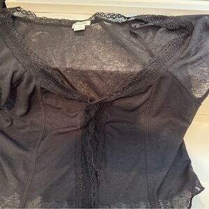 Black lace t-shirt